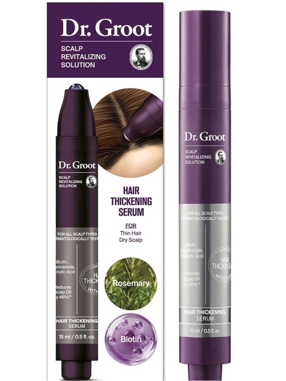 DR. GROOT Scalp Revitalized Solution Hair Thickening Roll On Serum  NIB